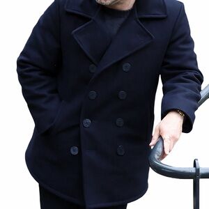 Vintage Perry Ellis Portfolio Navy Blue Men’s Pea Coat